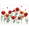 3 Sheets 3 Styles Flower PVC Waterproof Decorative Stickers DIY-WH0404-038-1