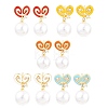 Valentine's Day Brass Clear Cubic Zirconia Dangle Stud Earrings EJEW-Z164-07G-2