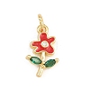 Brass Micro Pave Colorful Cubic Zirconia Pendants KK-E798-02D-G-1