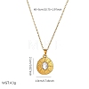 304 Stainless Steel Crystal Rhinestone Textured Geometric Pendant Necklaces for Women WG1D719-03-1