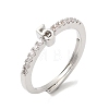 Rack Plating Brass Clear Cubic Zirconia Number 5 Adjustable Rings for Women RJEW-S407-09P-05-1