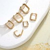 Cubic Zirconia Rectangle Hoop Earrings JE929A-02-4