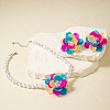 Plastic Imitation Pearl Bead & Resin & Glass Pendant Necklaces & Stud Earrings FS-WG9DBB6-05-1