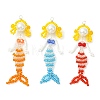 Copper Wire Wrapperd Glass Seed Beads Big Pendants PALLOY-MZ01442-1
