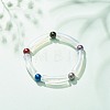 Acrylic Curved Tube & Round Chunky Stretch Bracelet for Women BJEW-JB08282-2