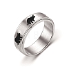 Rotating Titanium Steel Anxiety Relief Rings for Women Men PW-WG4928D-23-1