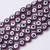 Handmade Evil Eye Lampwork Beads Strands LAMP-J081-06-8x4mm-1