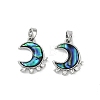 Natural Paua Shell Moon Pendants KK-U043-23P-01-1