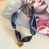 304 Stainless Steel Enamel Pendant Printed Cloth Scarf Necklaces for Women FS-WGDE682-07-1