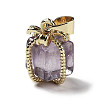 Natural Amethyst Gift Box Charms G-P523-01G-05-1