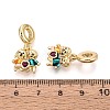Brass Micro Pave Clear Cubic Zirconia and Enamel European Dangle Charms KK-T079-70G-3