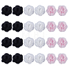 Gorgecraft 30Pcs 3 Styles 3D Rose Flower Polyester Computerized Embroidered Ornament Accessories FIND-GF0006-03A-1