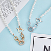 2Pcs 2 Colors ABS Plastic Pearl Beaded Necklaces Set for Women NJEW-AN0001-21-7