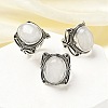 Natural Quartz Crystal Adjustable Rings RJEW-I108-02AS-14-1