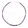 Adjustable 4MM Round Natural Amethyst Graduated Beaded Necklaces with Heishi Beads for Women Elegant Fashion Jewelry Gift RG0808-1-1