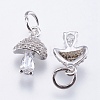 Brass Micro Pave Cubic Zirconia Charms LS-RB-I077-25P-RS-2