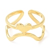 304 Stainless Steel Heart Open Cuff Ring for Women RJEW-I098-22G-2