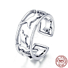 925 Sterling Silver Cuff Rings RJEW-FF0010-11AS-1