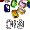 Faceted Rectangle K9 Glass Pointed Back Rhinestone Cabochons RGLA-A017-8x10mm-SM-1