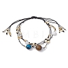 Natural White Jadee & Grade AB Tiger Eye & Tiger Eye & Nylon Thread Adjustable Multi-strand Bracelets BJEW-MZ00238-03-1