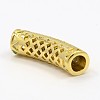 CZ Jewelry Brass Micro Pave Cubic Zirconia Hollow Curved Tube Beads ZIRC-M024-11G-2