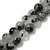 Grade A Natural Tourmalinated Quartz/Black Rutilated Quartz Beads Strands G-R494-A06-02-1