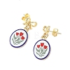 Printed Handmade Porcelain Dangle Earrings EJEW-JE07488-4