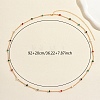 Stainless Steel Enamel Colorful Rondelle Popcorn Chain Long Necklaces for Women OU3594-2