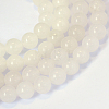 Natural White Jade Round Bead Strands G-E334-8mm-13-5