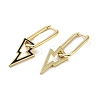 Lightning Bolt Real 18K Gold Plated Brass Dangle Hoop Earrings EJEW-L268-018G-02-2