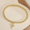 Brass Micro Pave Clear Cubic Zirconia Charm Bracelets WG86A15-04-1