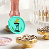 Brass Wax Seal Stamp with Handle AJEW-WH0184-0990-6