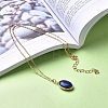 Natural Lapis Lazuli Wire Wrapped Pendant Necklaces X-NJEW-JN03080-03-5
