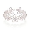 925 Sterling Silver Micro Pave Clear Cubic Zirconia Open Cuff Rings for Women STER-N016-151S-2