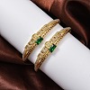 Rack Plating Brass Micro Pave Cubic Zirconia Hinged Bangles BJEW-H624-07A-G-1