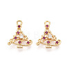 Brass Micro Pave Cubic Zirconia Charms KK-N263-146C-G-1