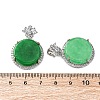Dyed Natural Myanmar Jade Flower Flat Round Pendants KK-Q050-01A-3