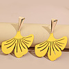 Baking Paint Alloy Gingko Leaf Stud Earrings for Women WG17529-02-1