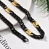 304 Stainless Steel Cuban Link Chain Necklaces for Women Men NJEW-A033-01A-EB-5