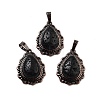 Natural Lava Rock Teardrop Pendants G-K363-01R-16-1