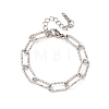 304 Stainless Steel Paperclip Chain Bracelets for Women Men BJEW-A048-01P-4
