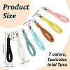 7Pcs 7 Colors Cotton Braided Wristlet Straps KEYC-CP0001-04-2