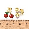 Brass Enamel Stud Earrings EJEW-G430-06A-G-5