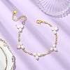 Natural Cultured Freshwater Pearl & Brass Charm Bracelets for Women BJEW-JB14108-1