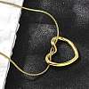 201 Stainless Steel Hollow Heart Pendant Snake Chain Necklaces for Women NJEW-B124-03G-4