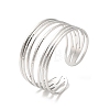 304 Stainless Steel Multi Line Cuff Bangles for Women BJEW-L682-009P-3