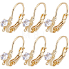 20Pcs Brass Micro Pave Clear Cubic Zirconia Leverback Earring Findings KK-BBC0029-05-1
