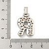 Brass Micro Pave Clear Cubic Zirconia Pendants KK-B099-01P-R-3