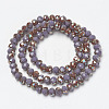 Electroplate Opaque Solid Color Glass Beads Strands EGLA-A034-P4mm-J12-2