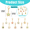 45Pcs 9 Colors Iron Rhinestone Pendant Decorations HJEW-YW00500-2